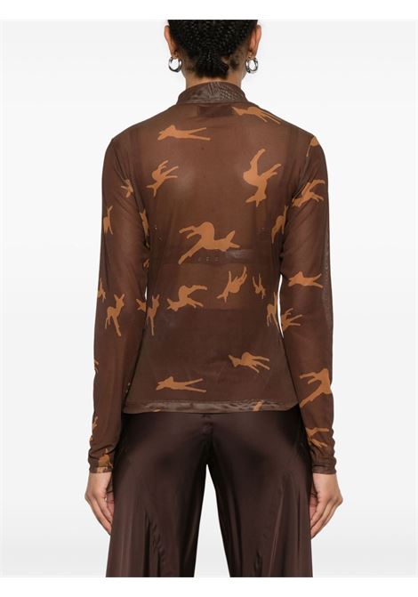 Chocolate brown deer-print Top Vivienne Westwood - women VIVIENNE WESTWOOD | 1G01000MJ0071B305